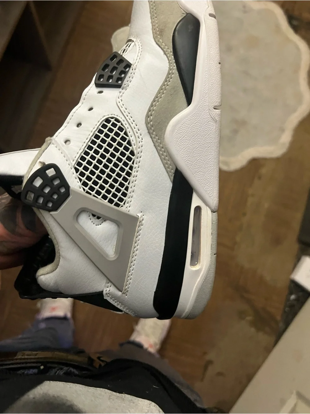 Jordan Men’s Sneakers - White and Black Retro Style